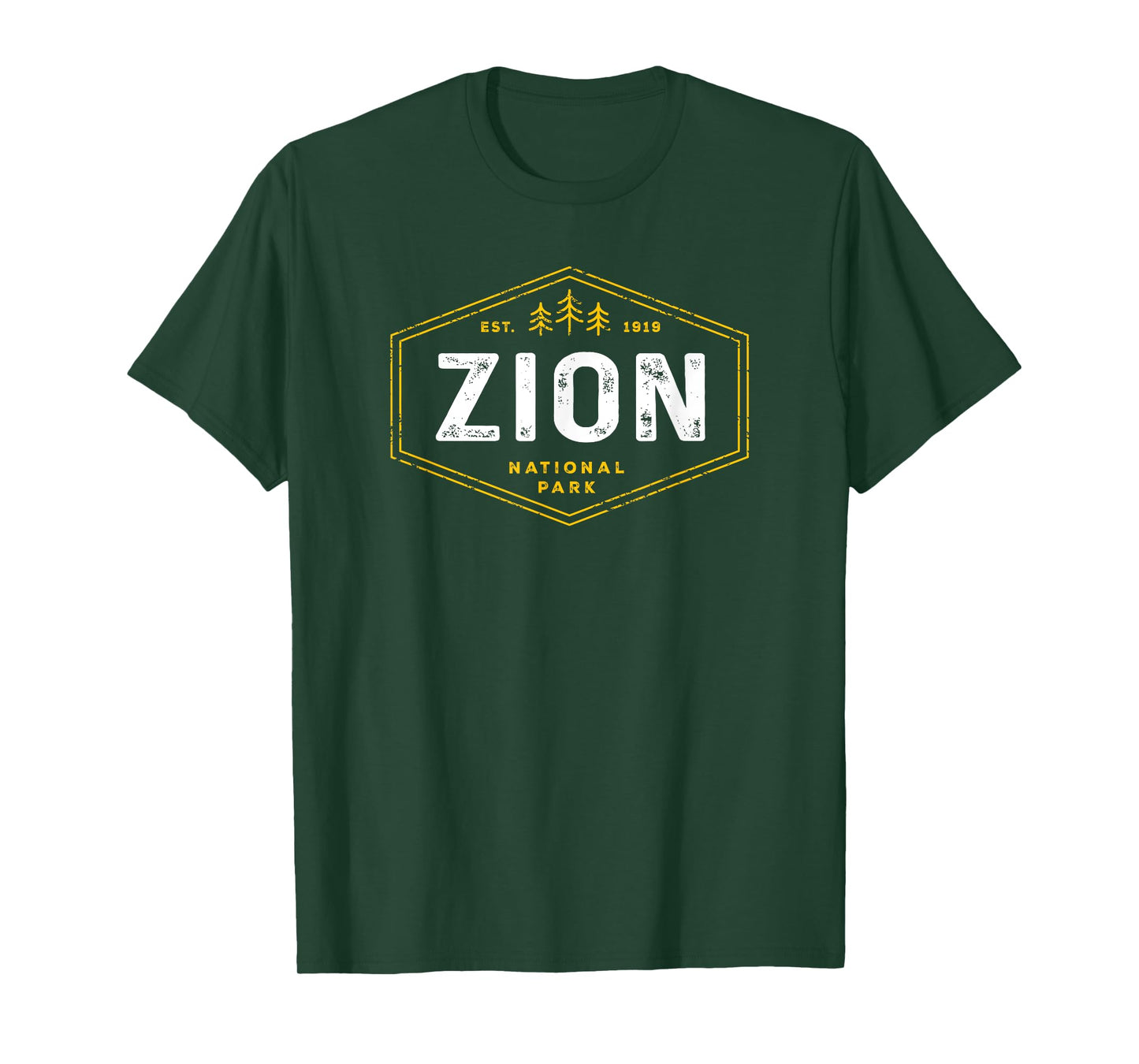 Zion National Park Shirt Vintage Utah Hexagon Badge Hiking T-Shirt