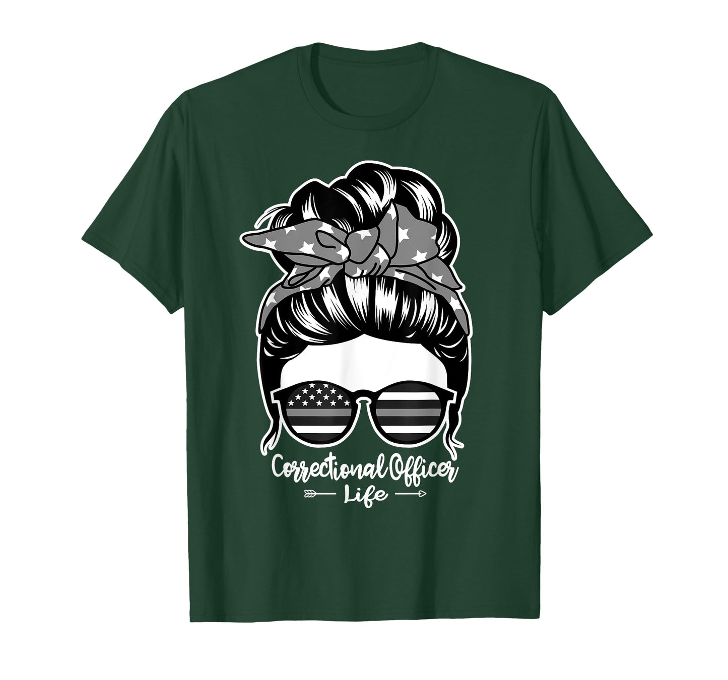 Correctional Officer Life Messy Bun Hair Women Correctional T-Shirt