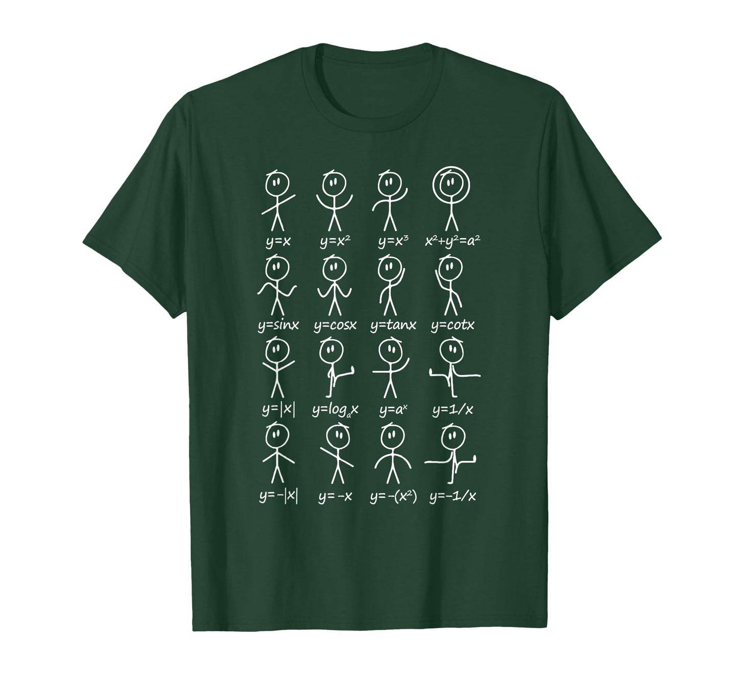 Algebra Dance Funny Graph Figures Math Equation Teacher Men Women Kids T-Shirt