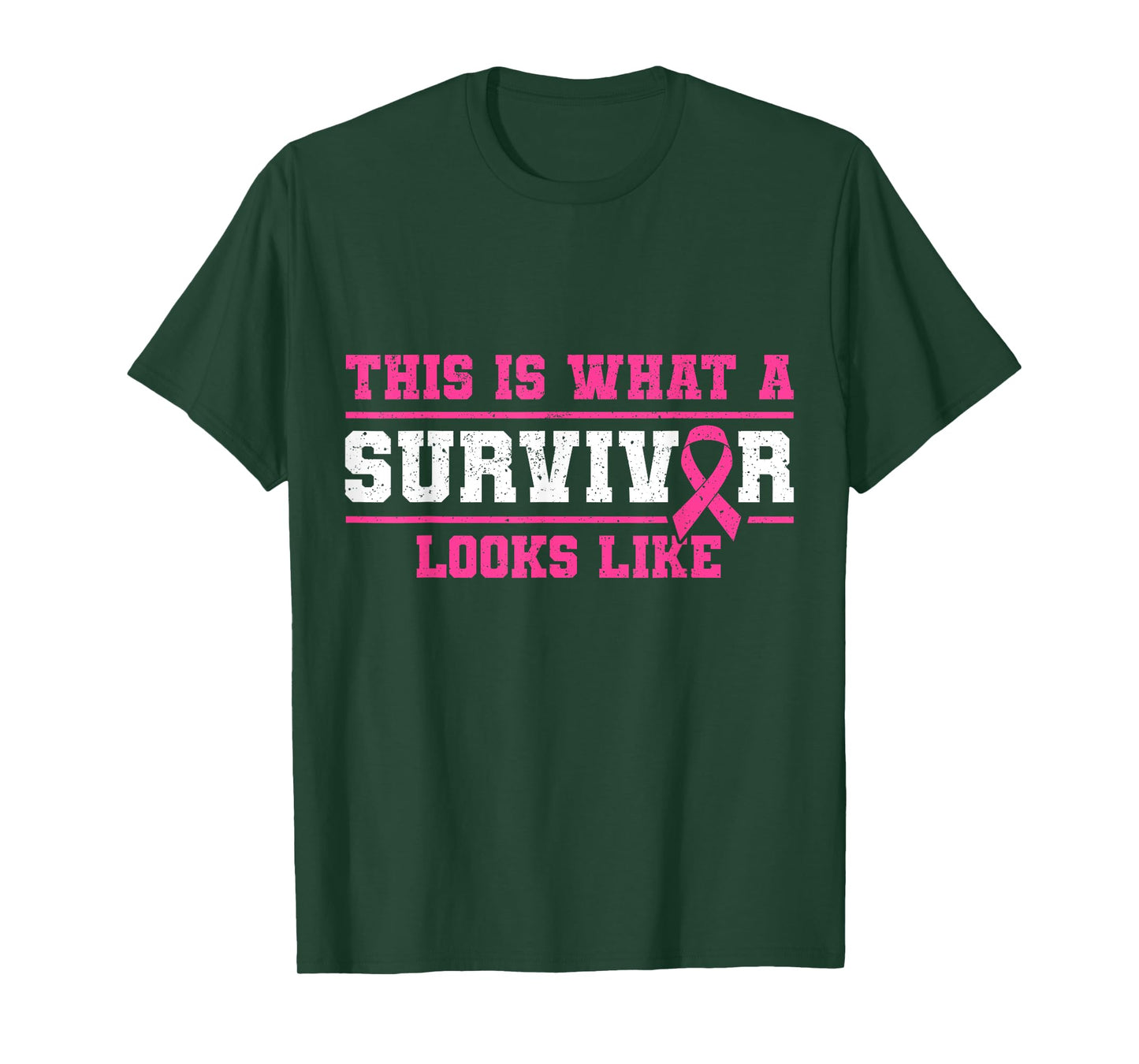 Breast Cancer Awareness Month This Is What Survivor Looks Like Pink Ribbon T-Shirt