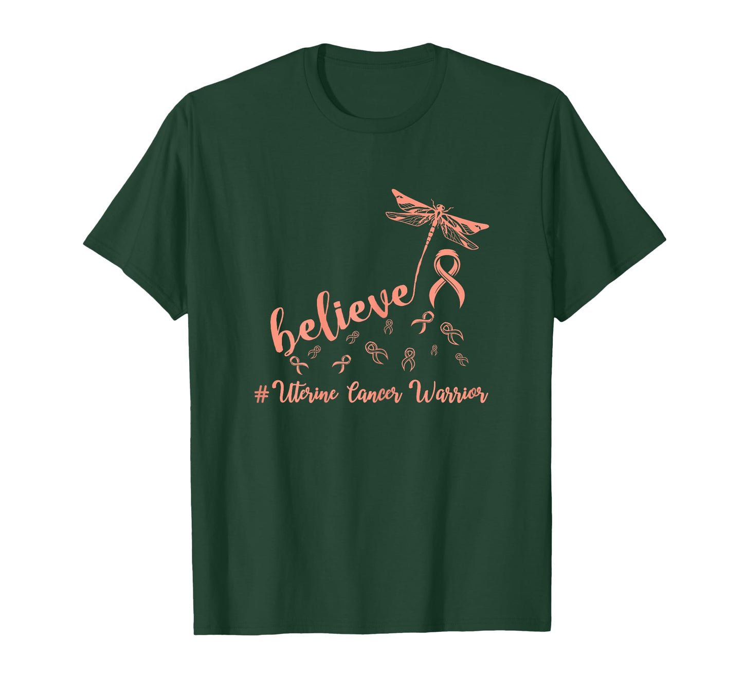 Uterine Cancer warrior dragonfly believe Hope T-Shirt