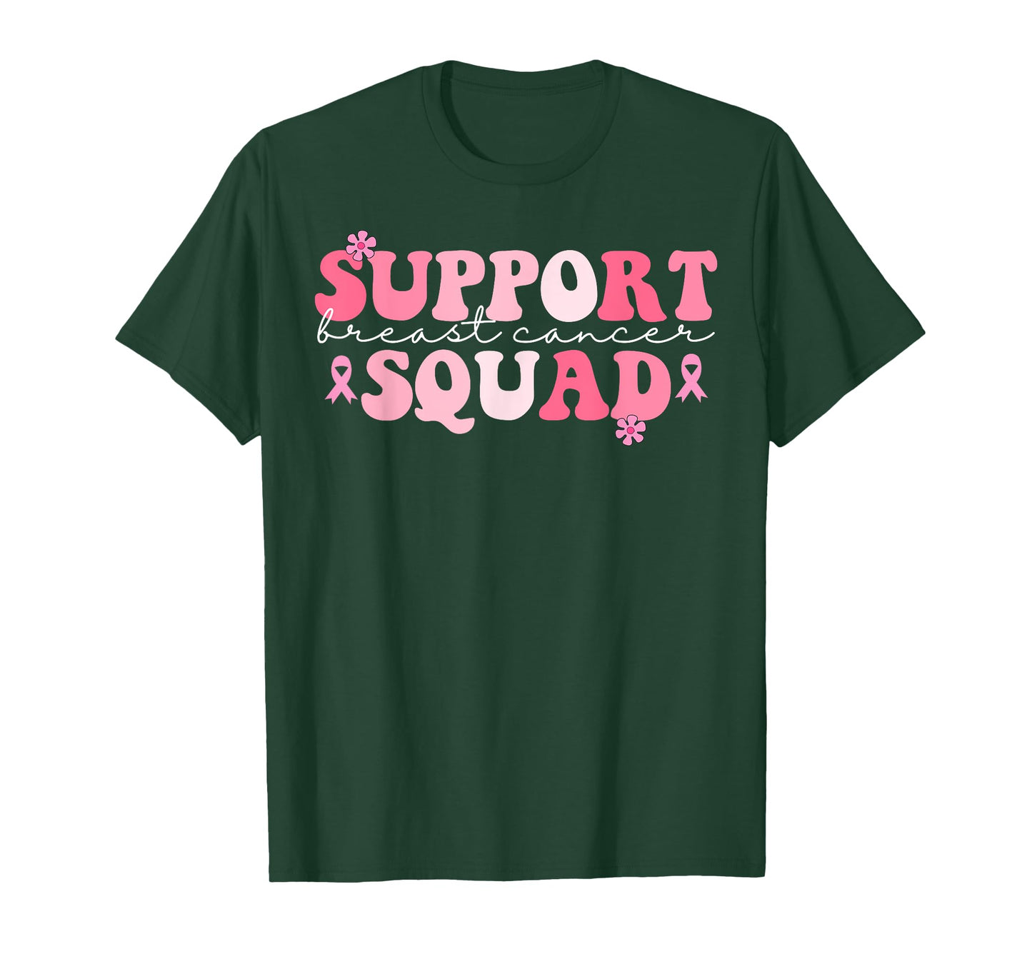Pink Groovy Support Squad Breast Cancer Awareness Month T-Shirt