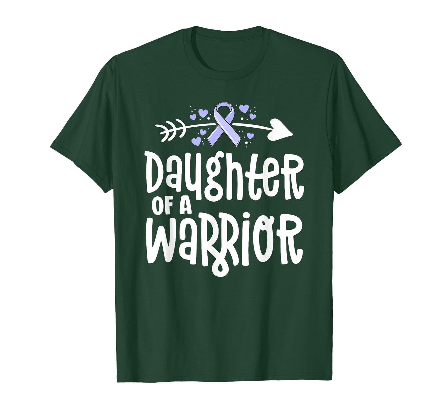 Daughter Of A Warrior Periwinkle Stomach Cancer Awareness T-Shirt