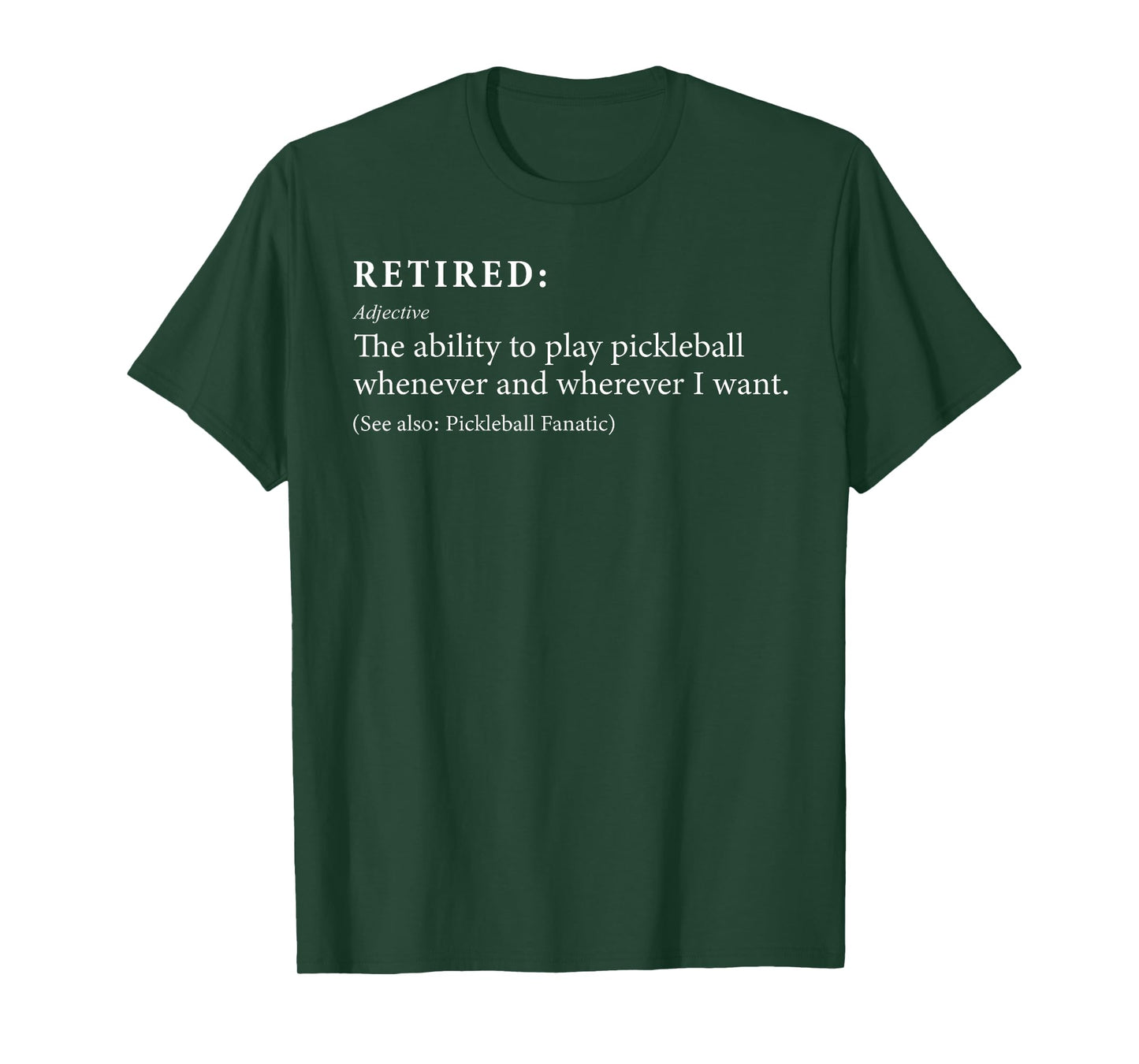 Retired Defination Pickleball Lover Retirement Tee - Unisex-Adults T-Shirt - Black - Small - Short Sleeve - Funny Retirement Gift for Men & Women - Sports Theme - Office Lifestyle