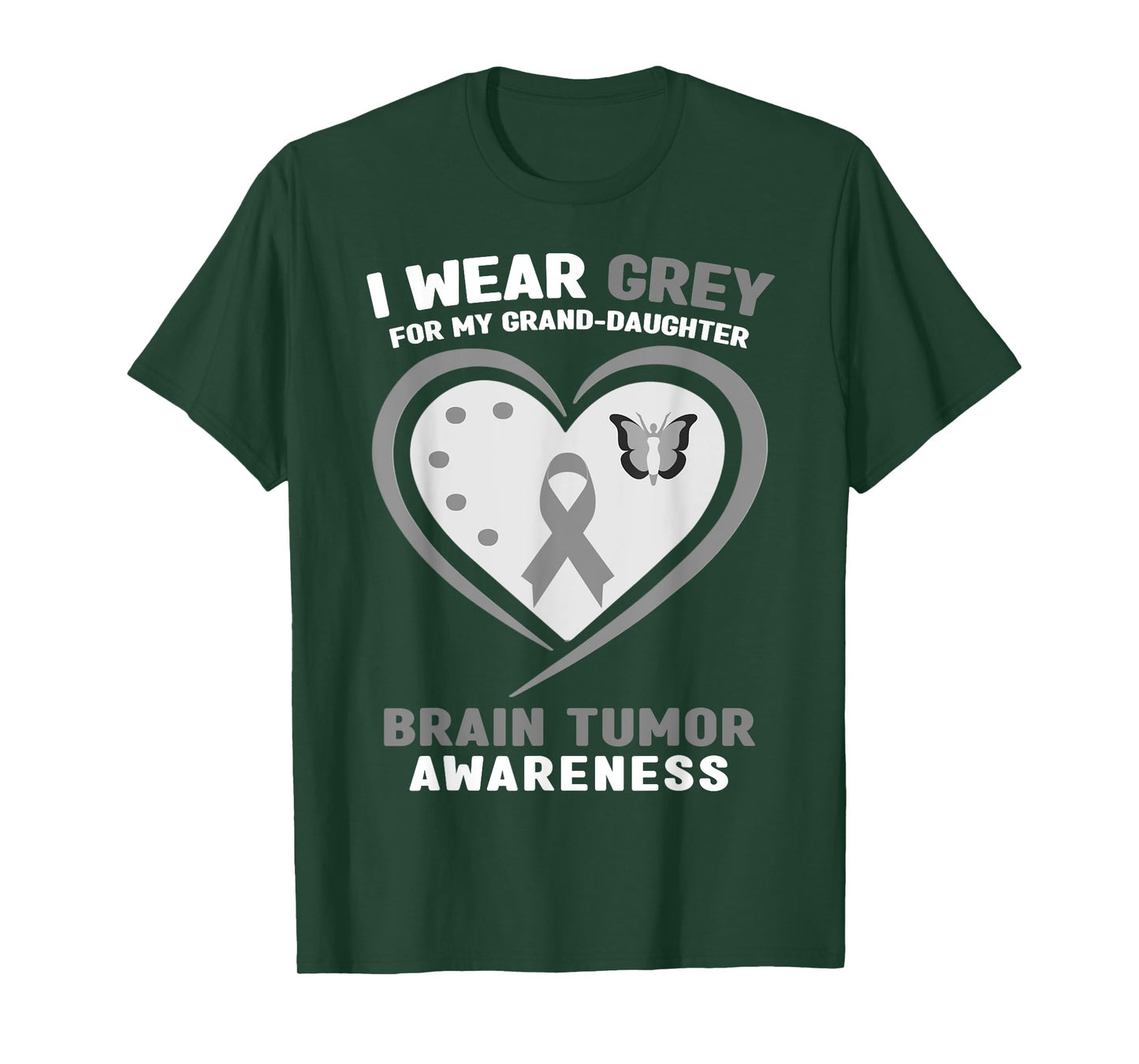 I Wear Gray for My Granddaughter Brain Tumor Awareness T-Shirt