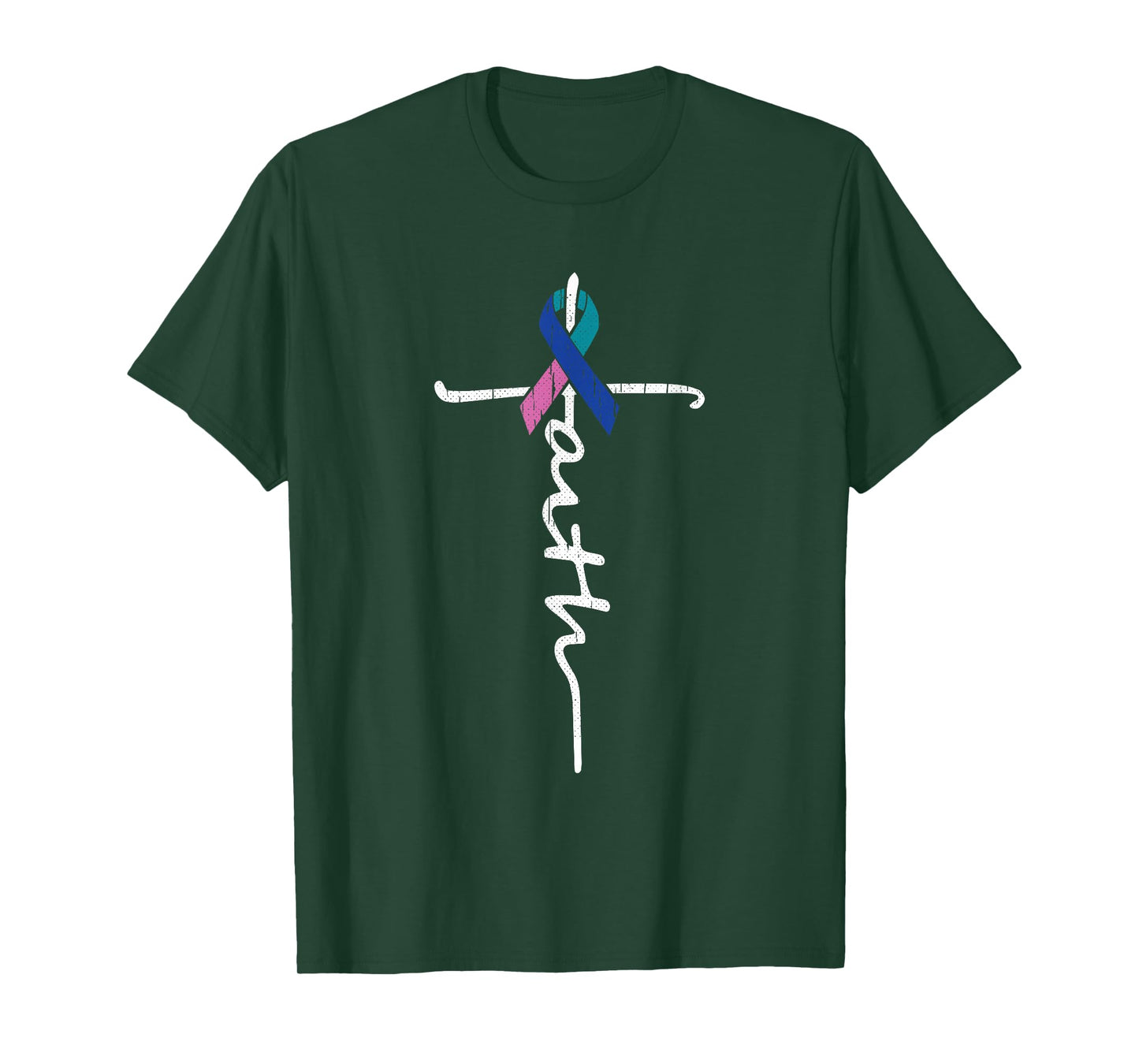 Faith Cross Thyroid Cancer Awareness Warrior Survivor T-Shirt