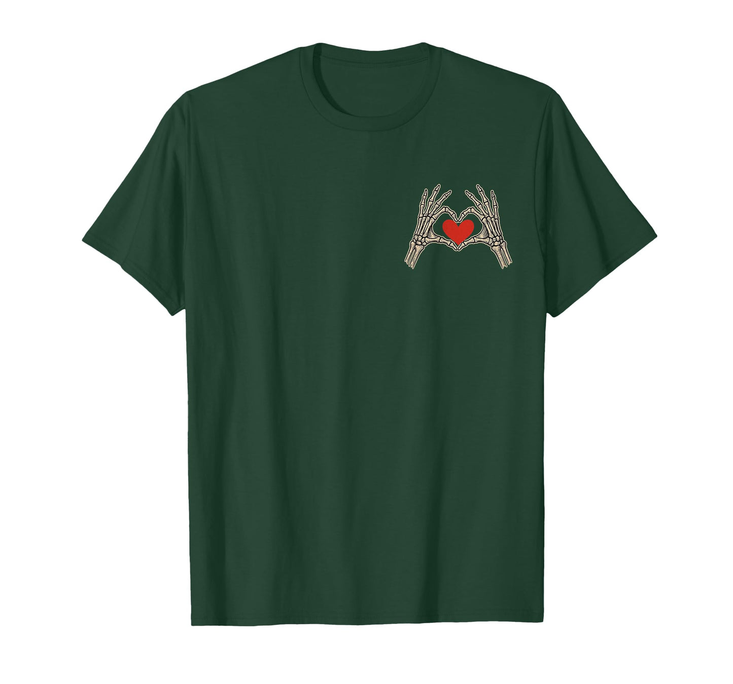 Retro Skeleton Hands Heart Sign Halloween Women Girls Kids T-Shirt