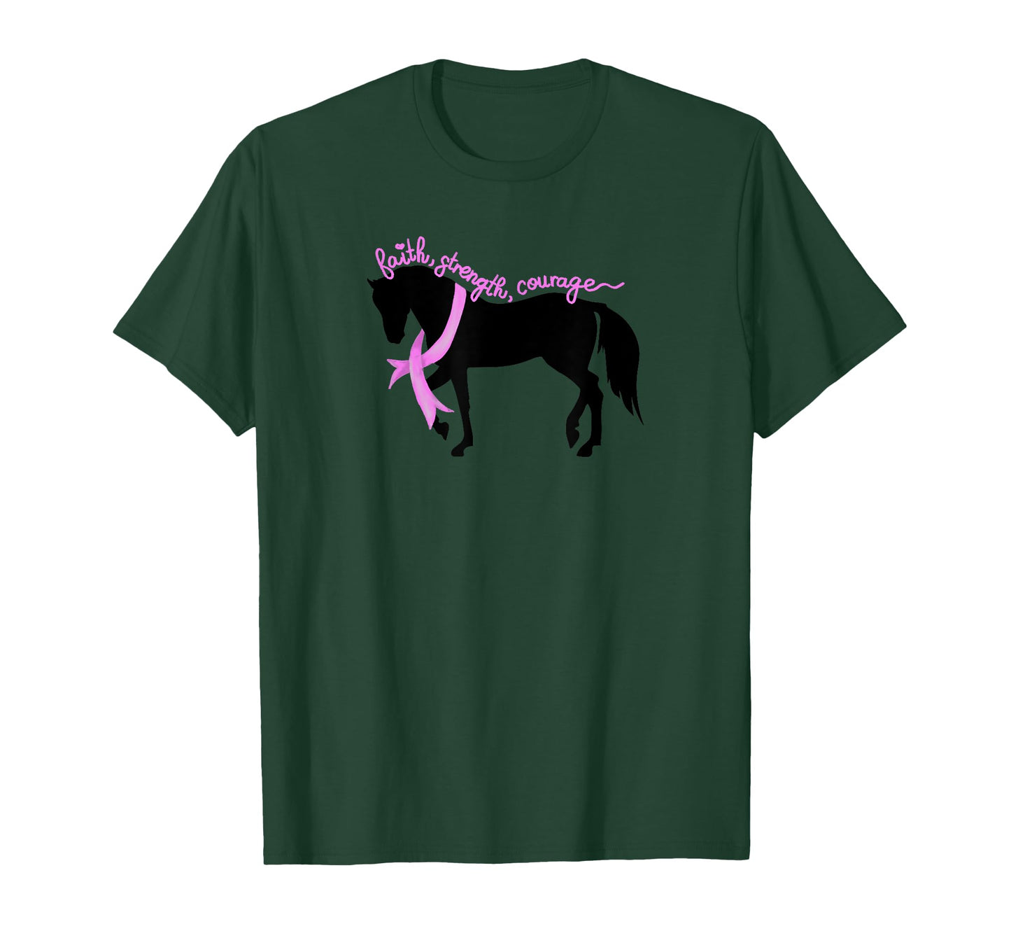 Breast Cancer with Horses and Breast Cancer Awareness T-Shirt