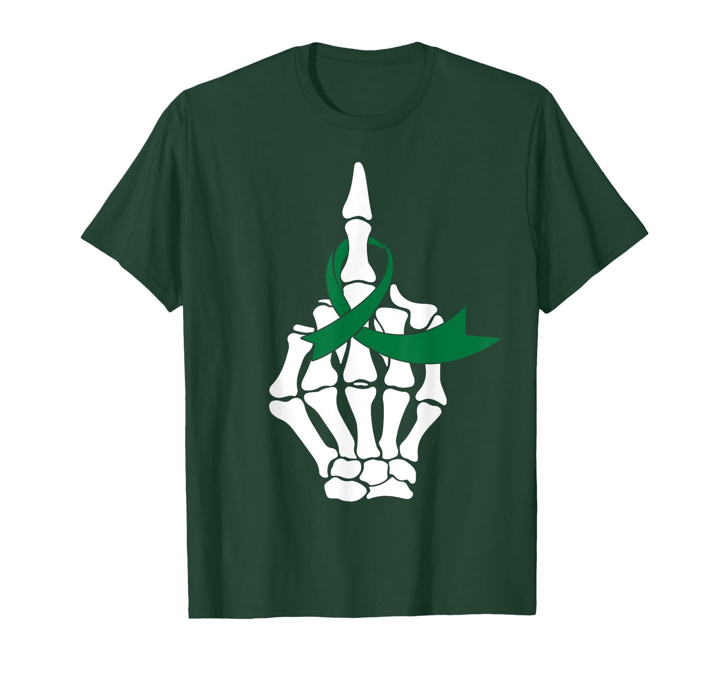 Fuck Liver Cancer Middle Finger Green Ribbon Shirt T-Shirt