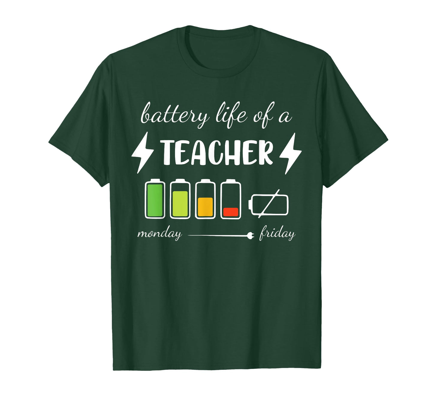Battery Life Of A Teacher Monday Friday Teacher T-Shirt for Men Women