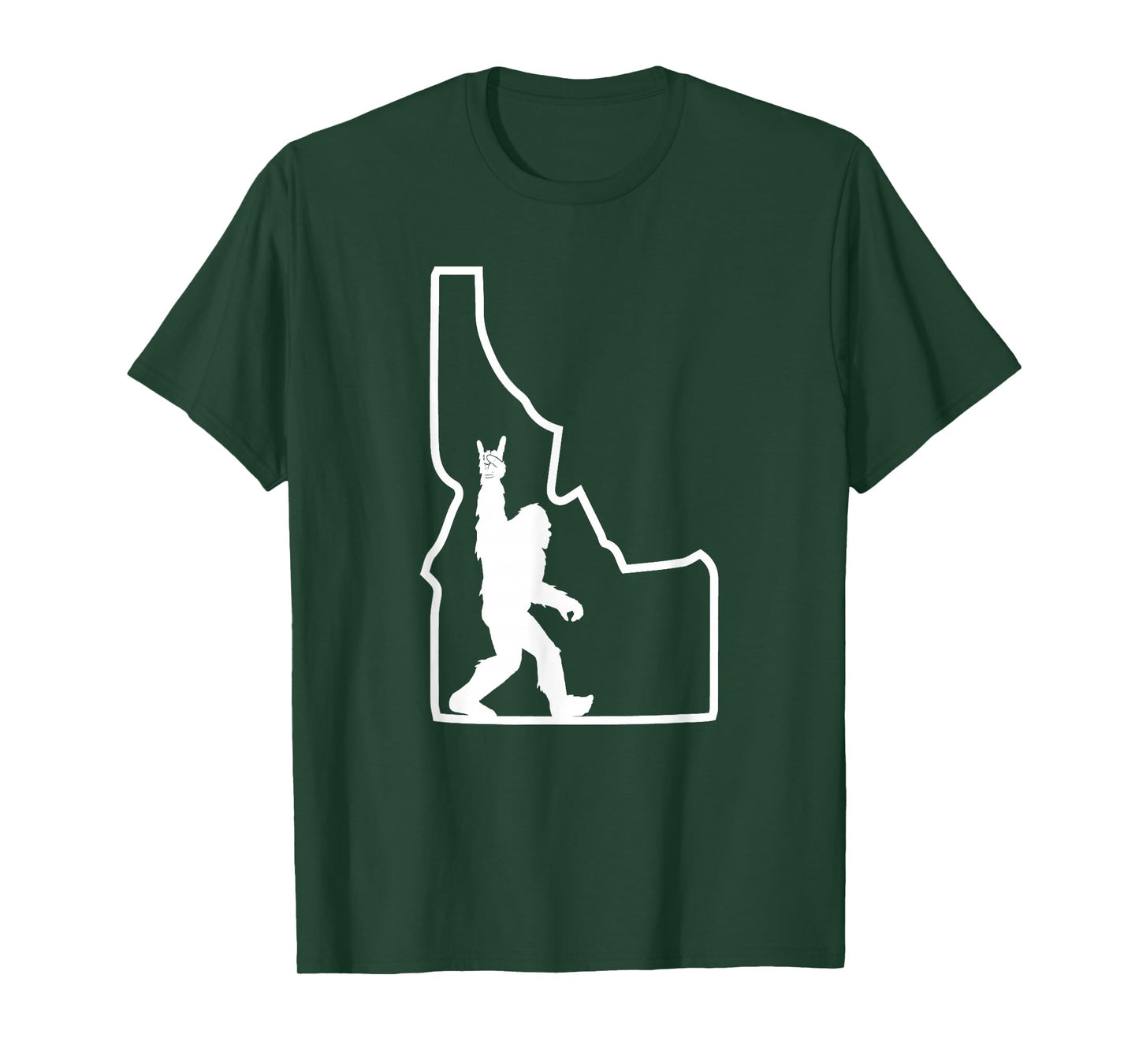 Bigfoot Rock and Roll Silhouette State of Idaho Sasquatch T-Shirt