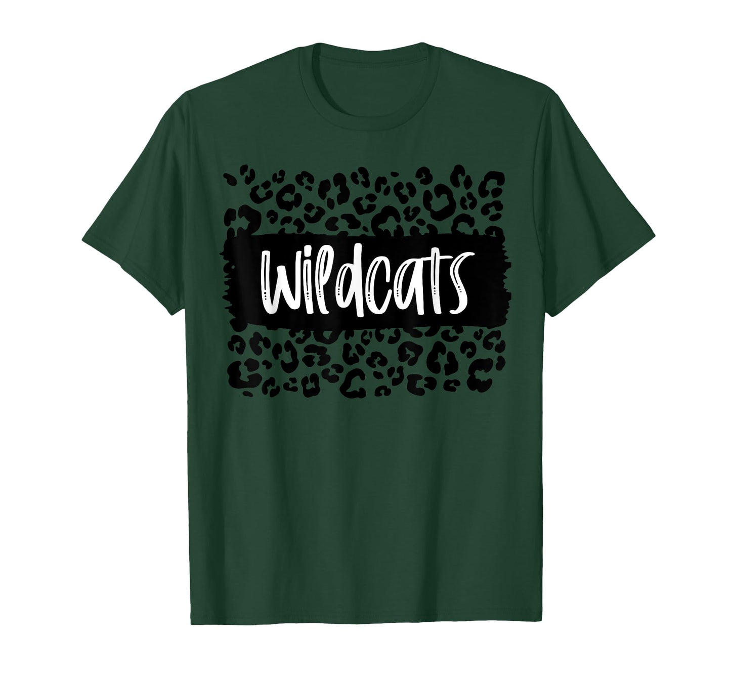 Wildcats Team Mascot School Spirit Game Night Leopard Print T-Shirt