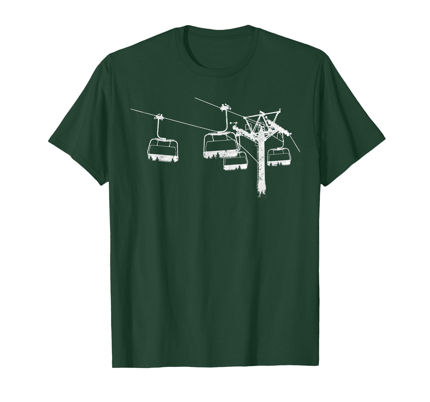 Chairlift trees adventurous camping cool T-Shirt