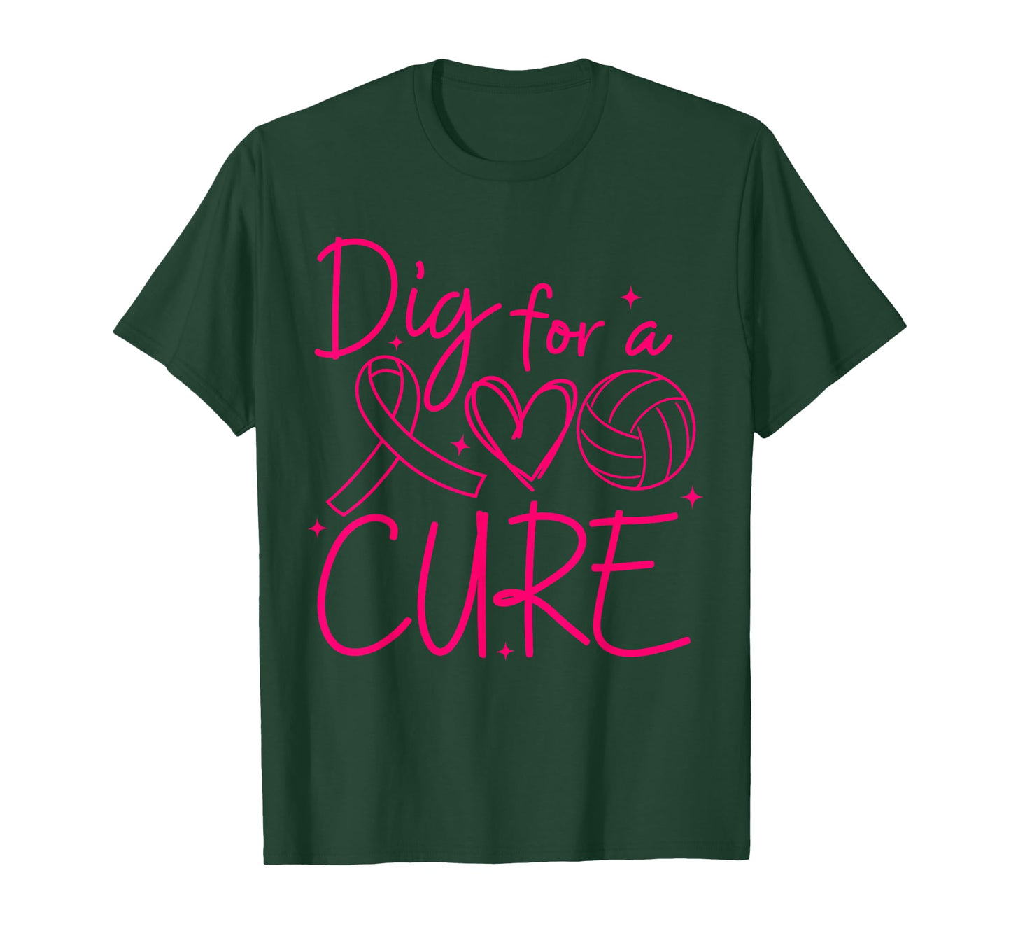 Dig For A Cure Breast Cancer Awareness Volleyball Pink T-Shirt