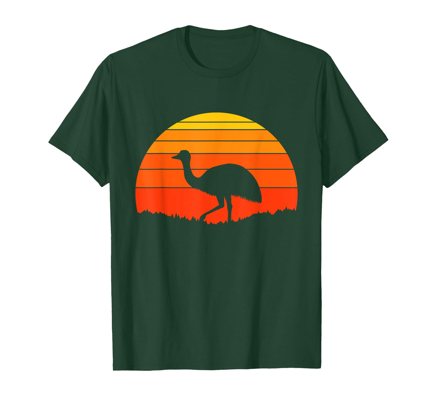Emu Retro Sunset Nature Wildlife Animal Lover T-Shirt