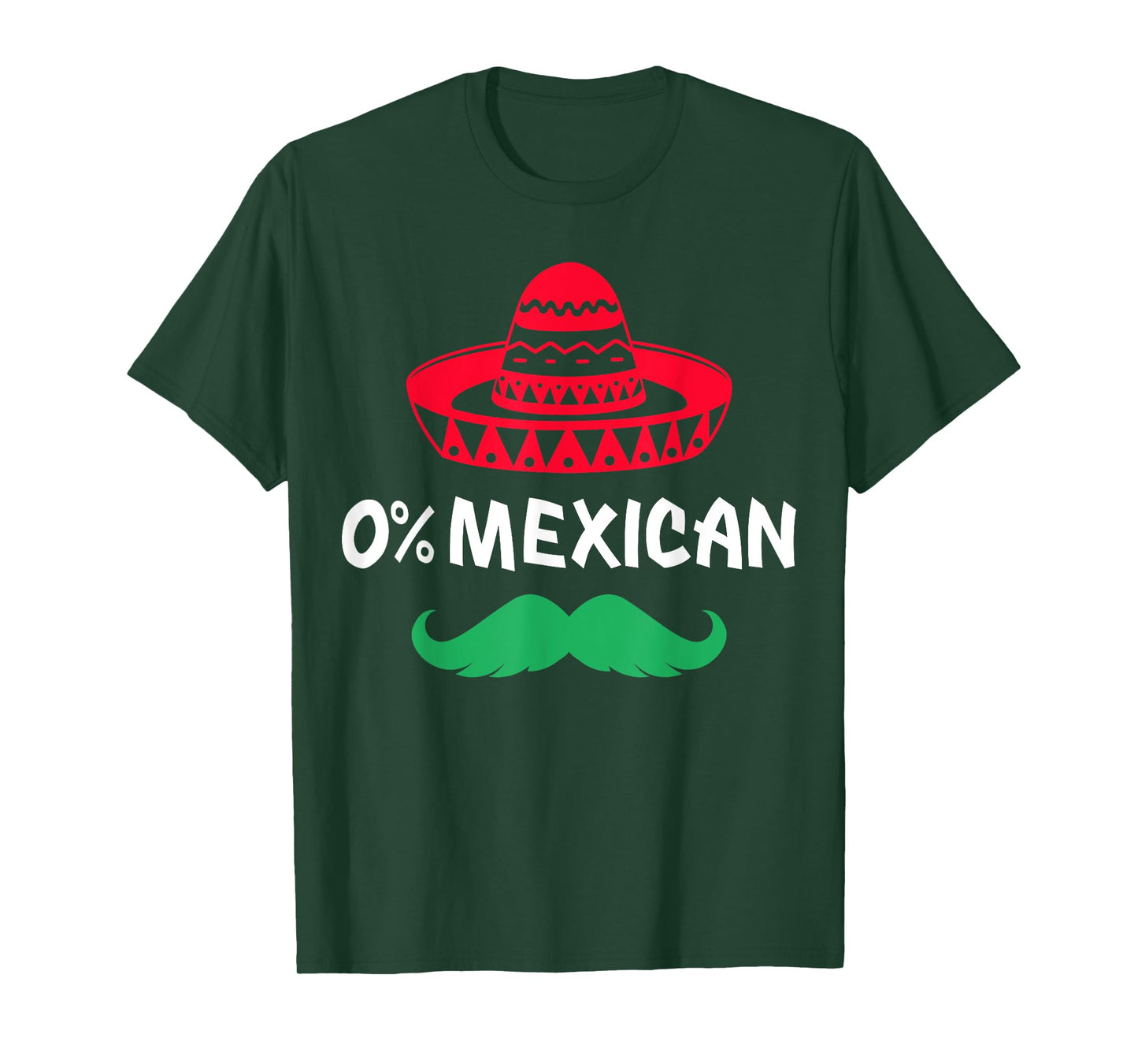 0% Mexican with sombrero and mustache for Cinco de Mayo T-Shirt