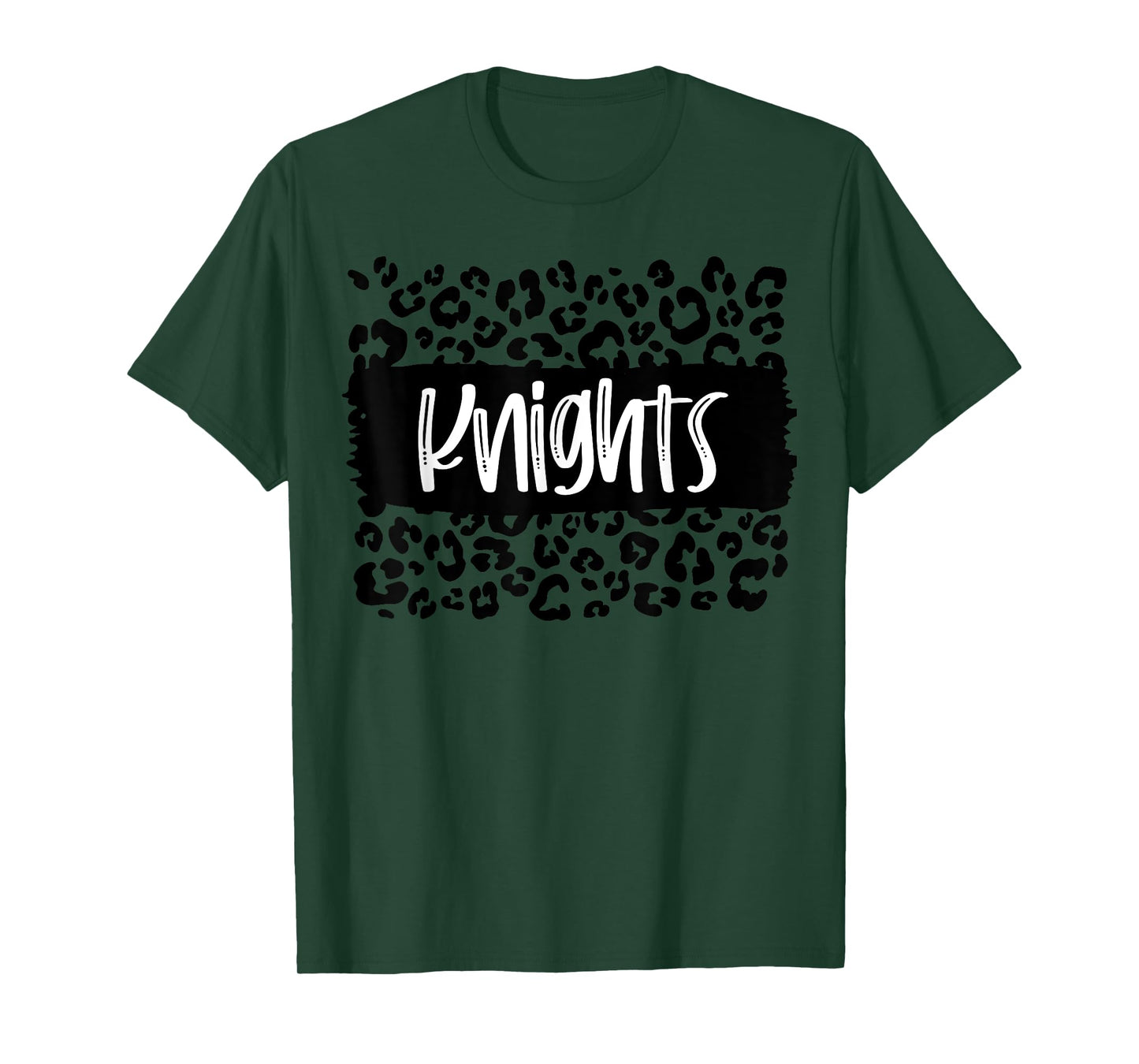 Knights Team Mascot School Spirit Game Night Leopard Print T-Shirt