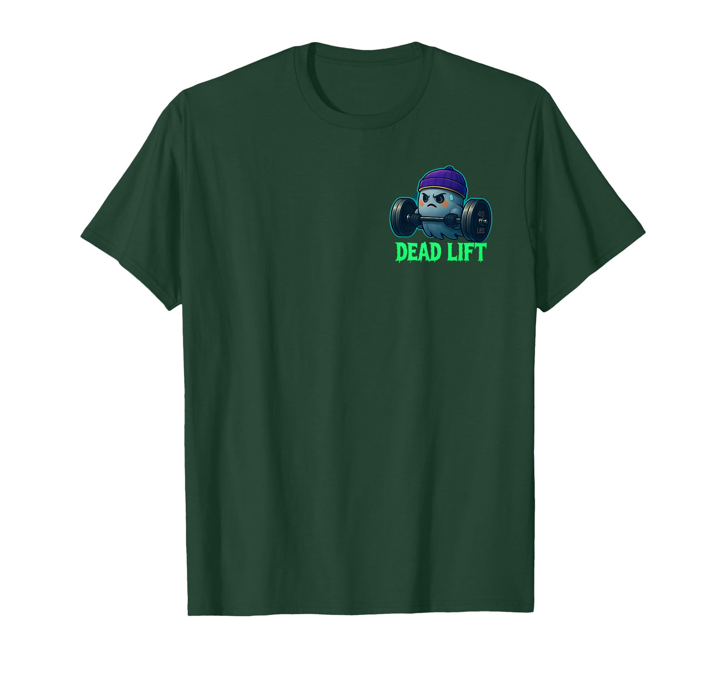 Dead Lift Funny Ghost Gym Halloween Weightlifting Pocket T-Shirt