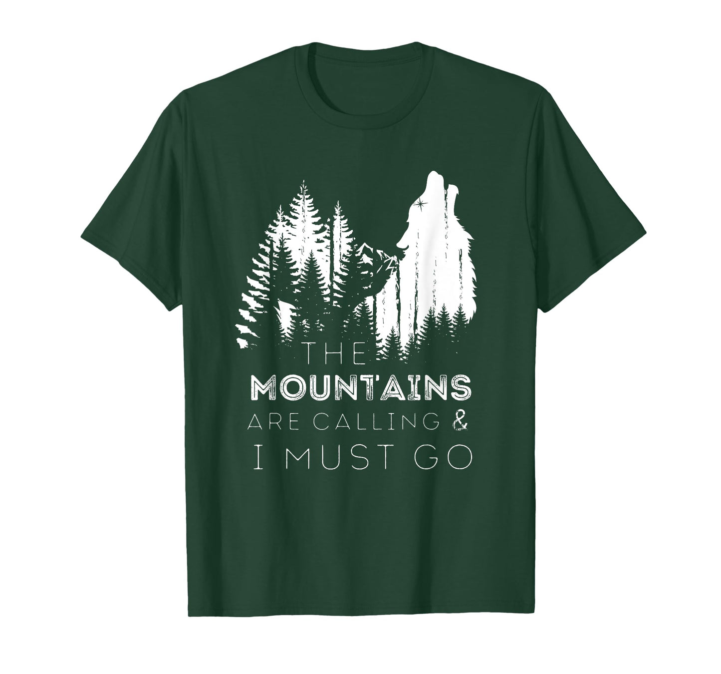The Mountains Are Calling And I Must Go Howling Wolf T-Shirt