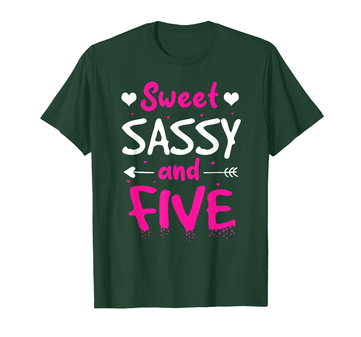 Happy 5th Birthday Sweet Sassy and Five Girls 5 Years Old T-Shirt