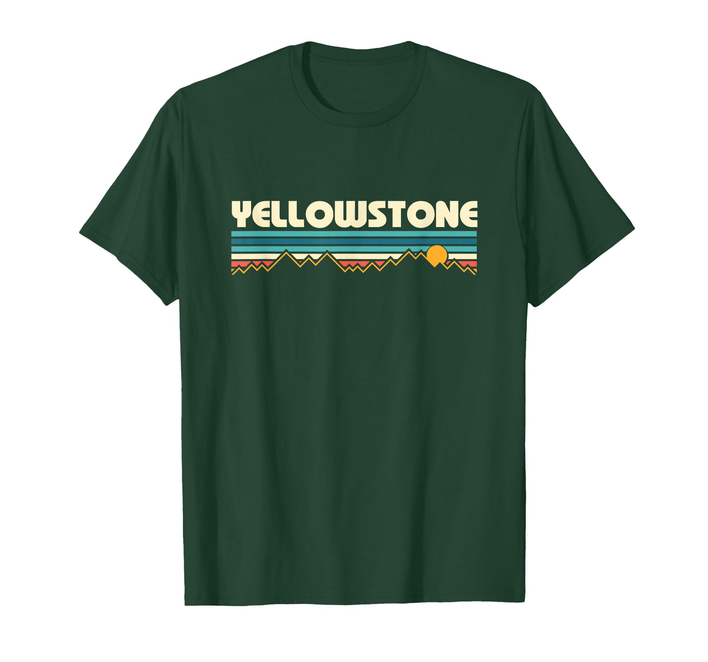Retro Yellowstone Mountain Sunset T-Shirt