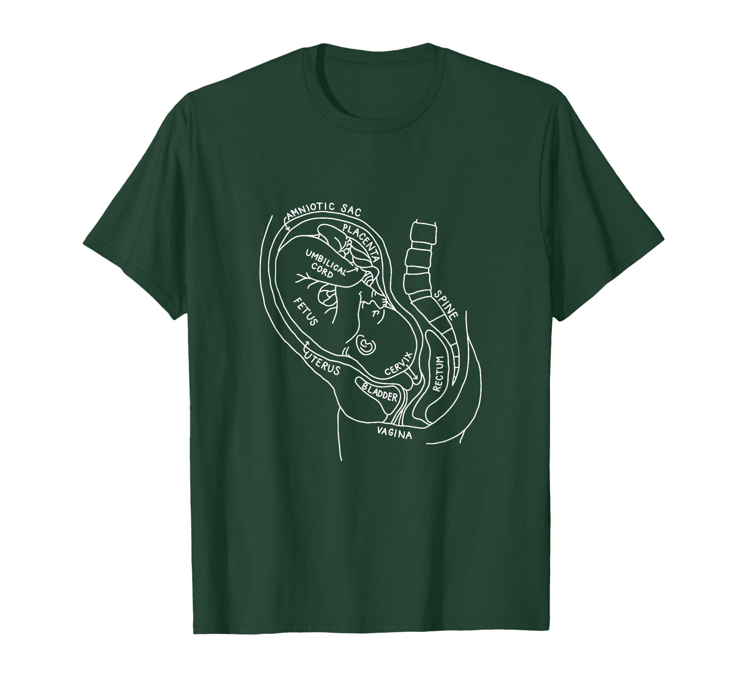 Pregnancy Anatomy Doula Midwife Mom Obstetrician OB GYN T-Shirt