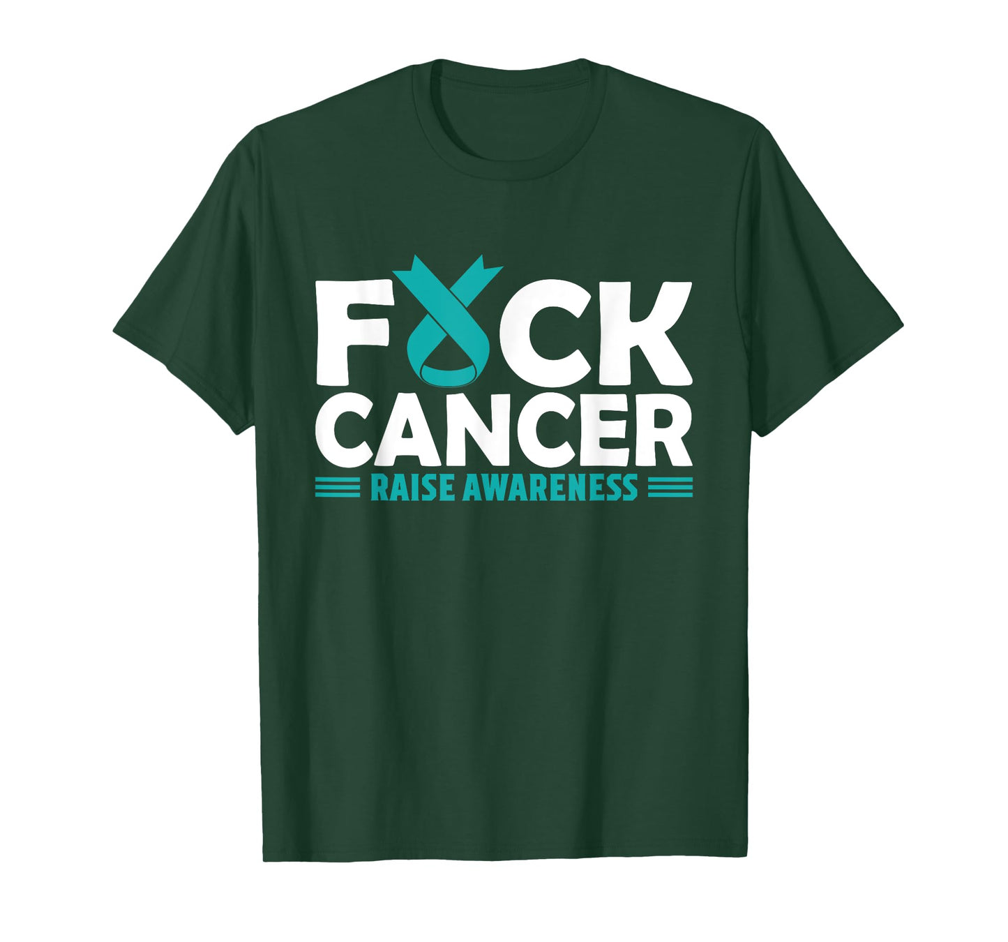 Fuck Cancer Shirt | Teal Ovarian Cancer Support Tee T-Shirt