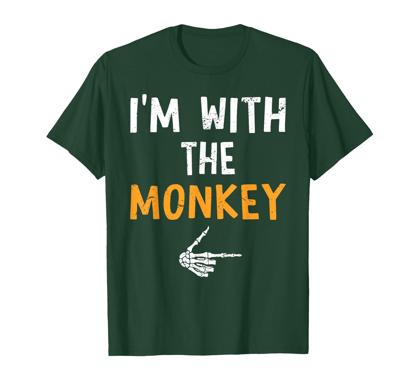I'm with The Monkey Costume Halloween Matching Couple T-Shirt