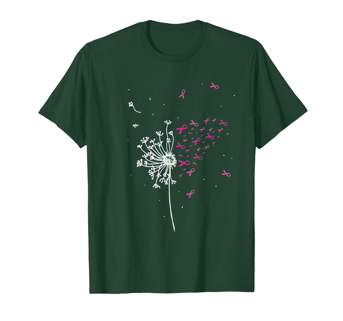 Dandelion Pink Ribbon Cool Breast Cancer Awareness Gifts T-Shirt