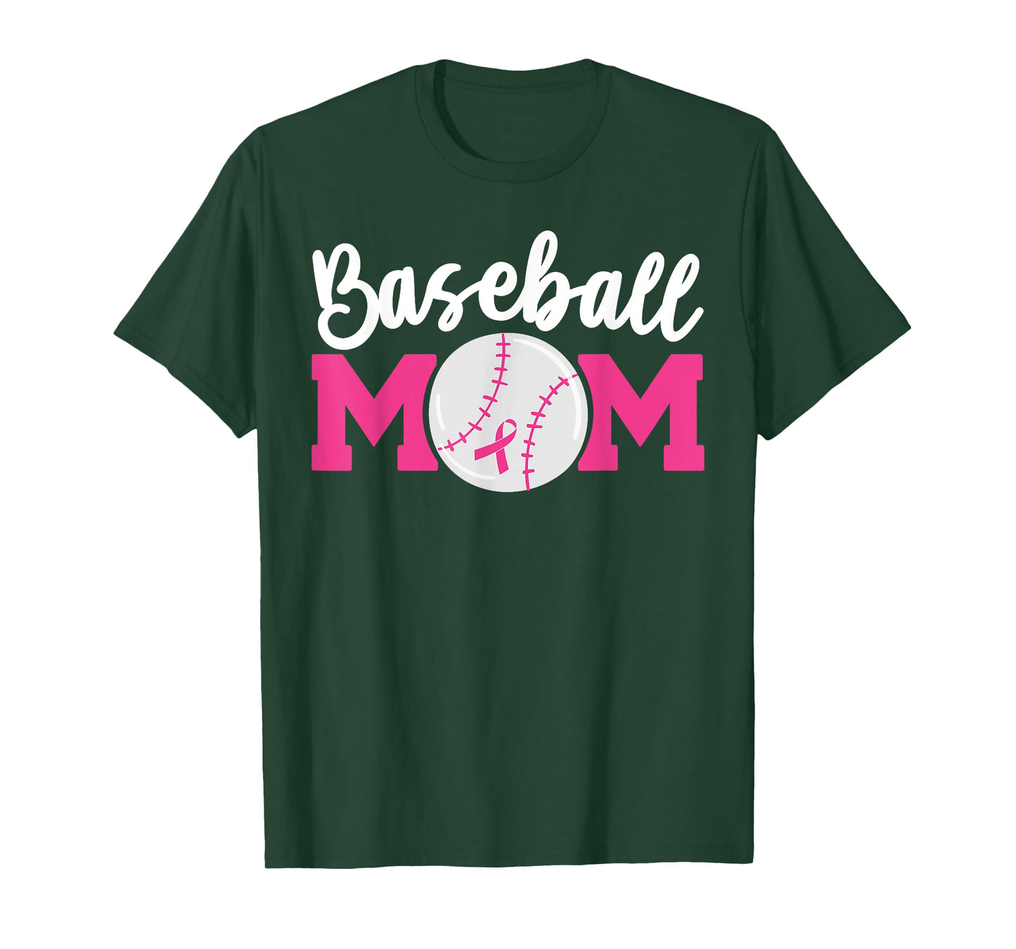 Baseball Mom Pink Ribbon Breast Cancer Awareness Fighters T-Shirt