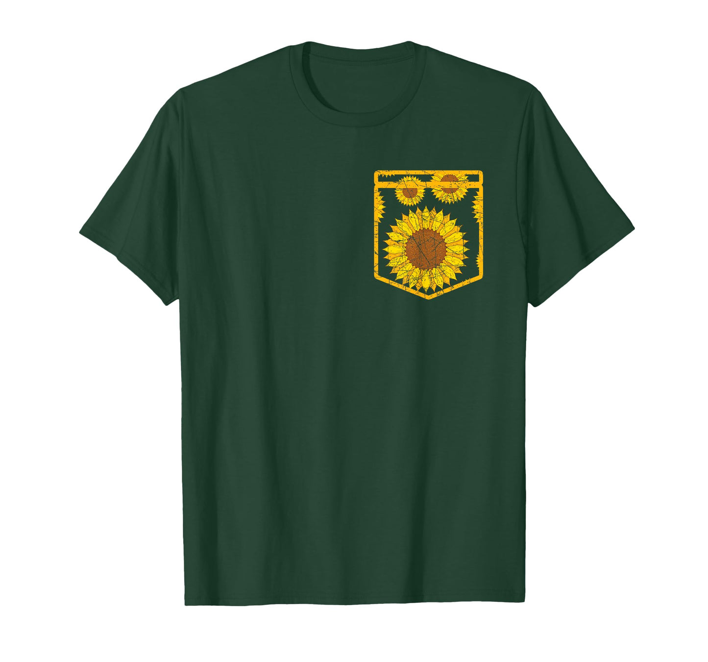 Florist Floral Cute Yellow Flower Pocket Sunflower T-Shirt
