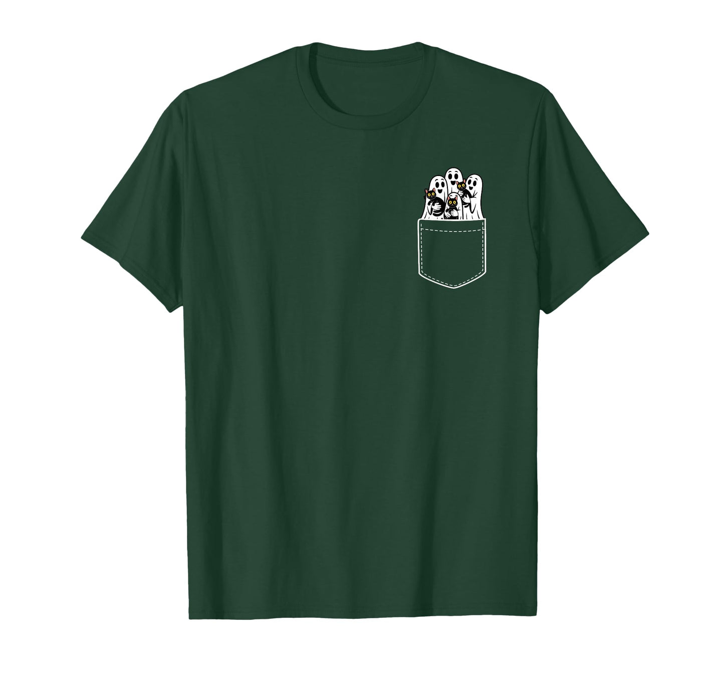 Pocket Ghost Scary Funny Halloween Costume Men Women Kids T-Shirt
