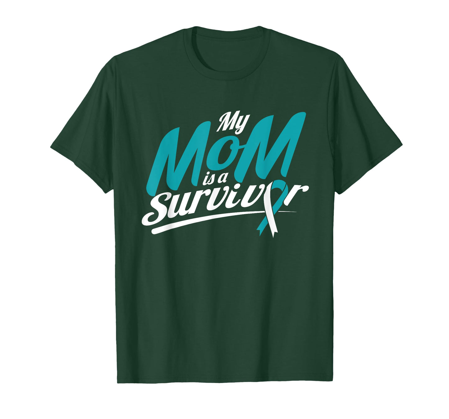 My Mom Is A Survivor Cervical Cancer Awareness Ribbon Gifts T-Shirt