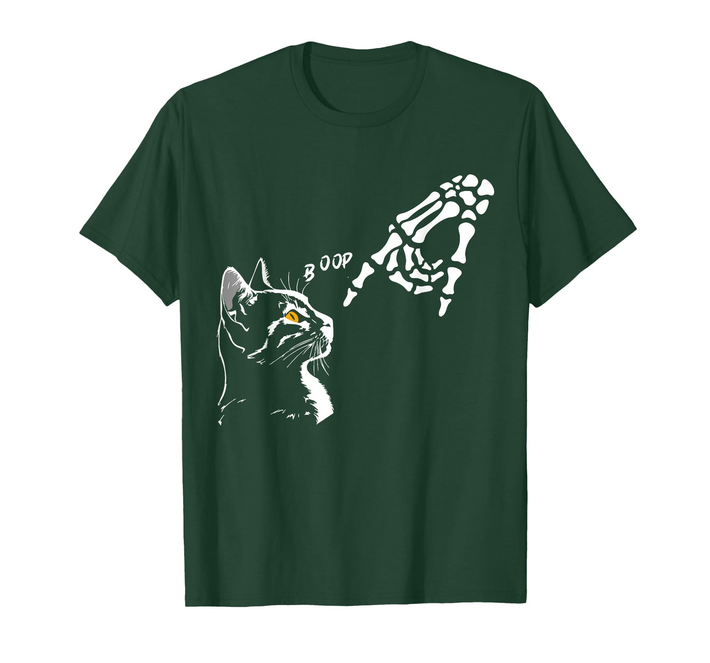 Black Cat Skeleton Hand Boop Halloween Pet Lover T-Shirt