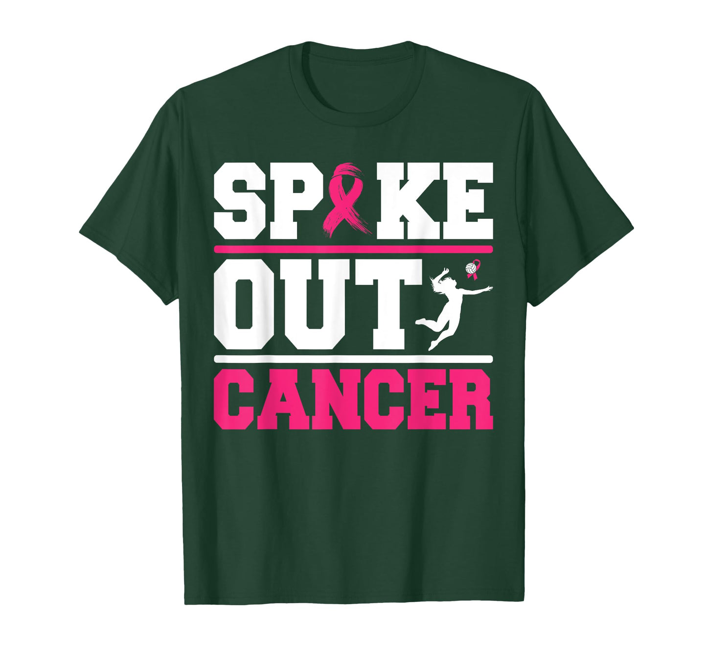 Spike Out Cancer Volleyball Player Breast Cancer Awareness T-Shirt