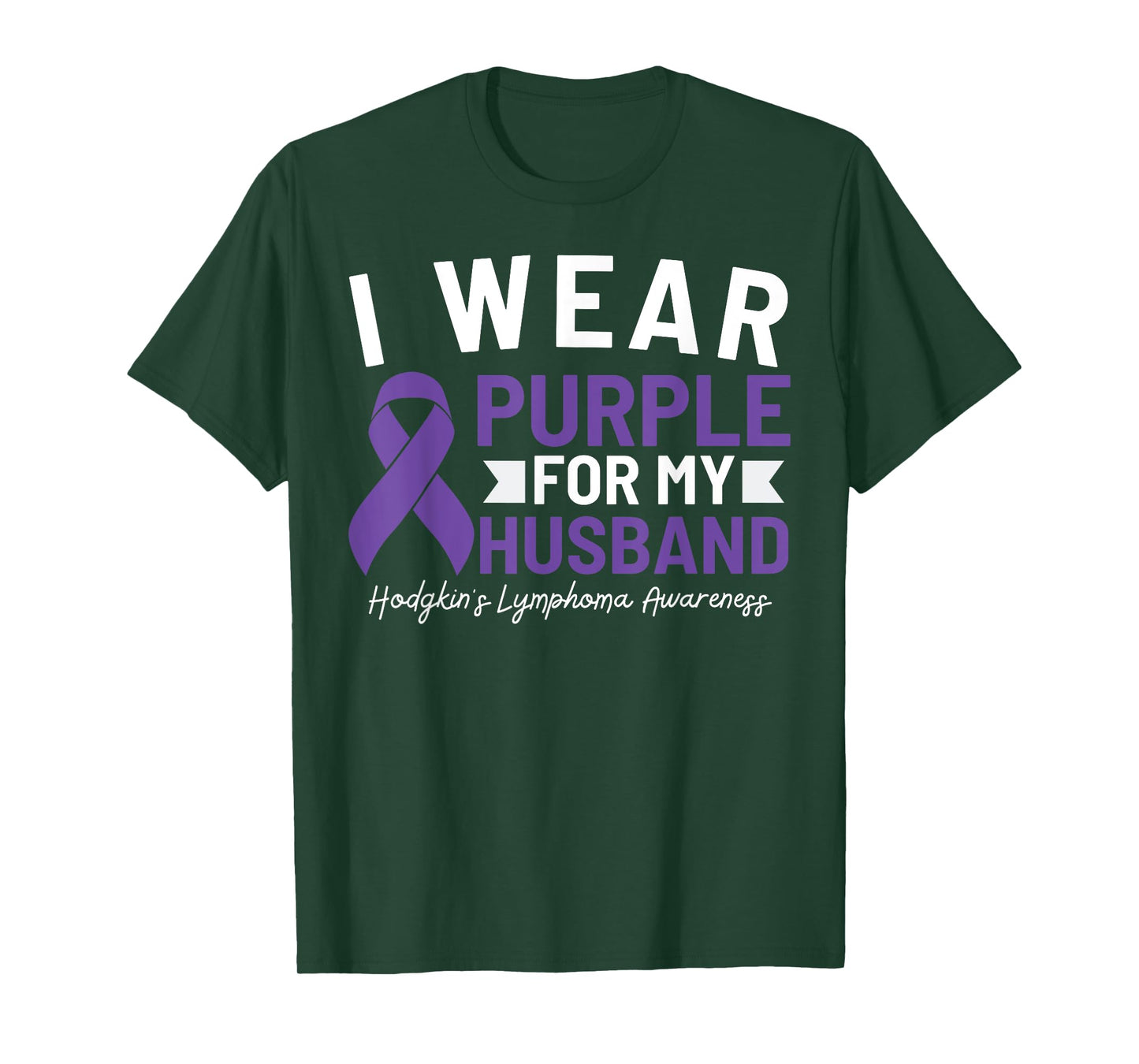 I Wear Purple For My Husband Hodgkin's Lymphoma Awareness T-Shirt