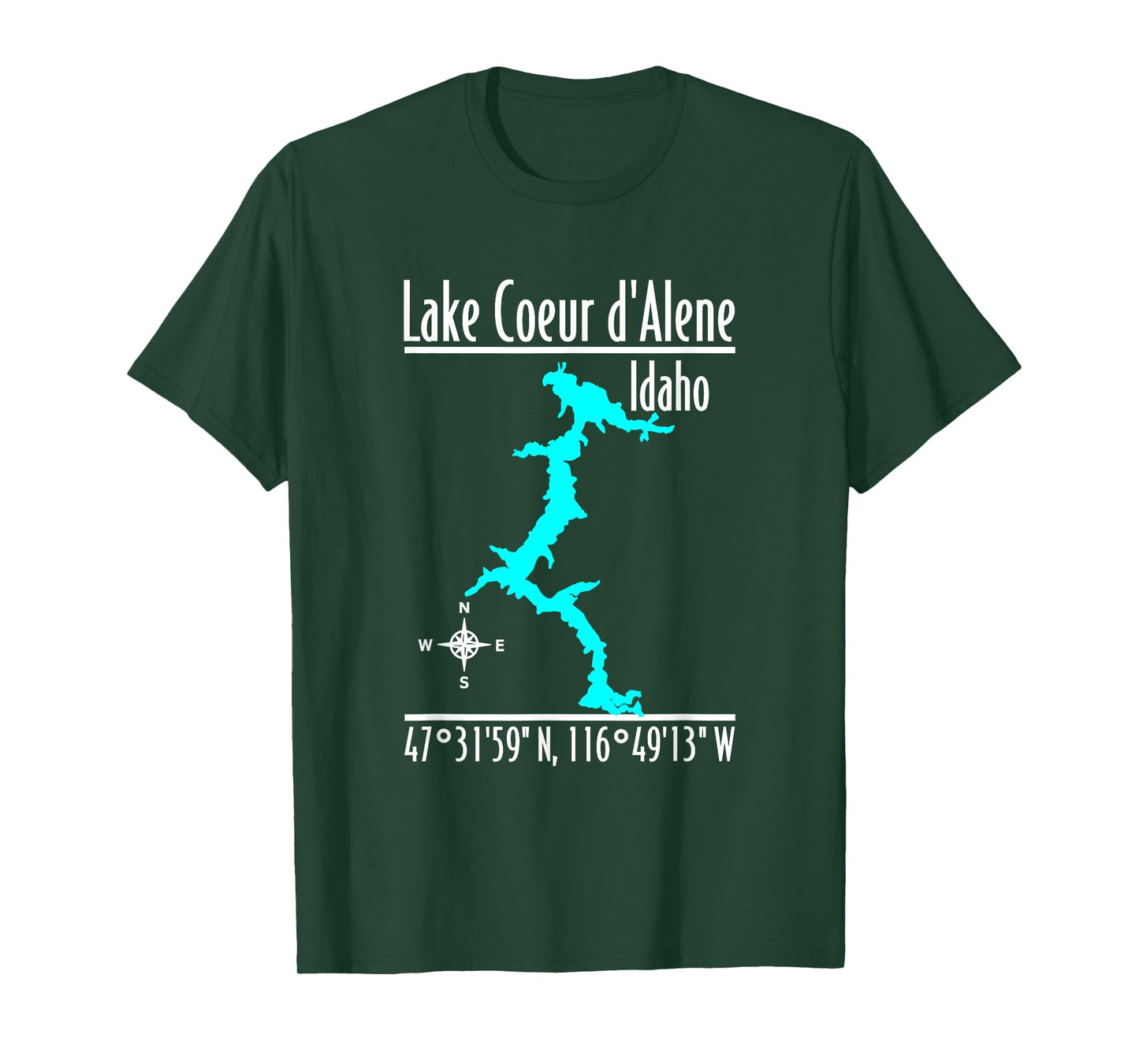 Modern Lake Coeur d'Alene - Idaho T-Shirt