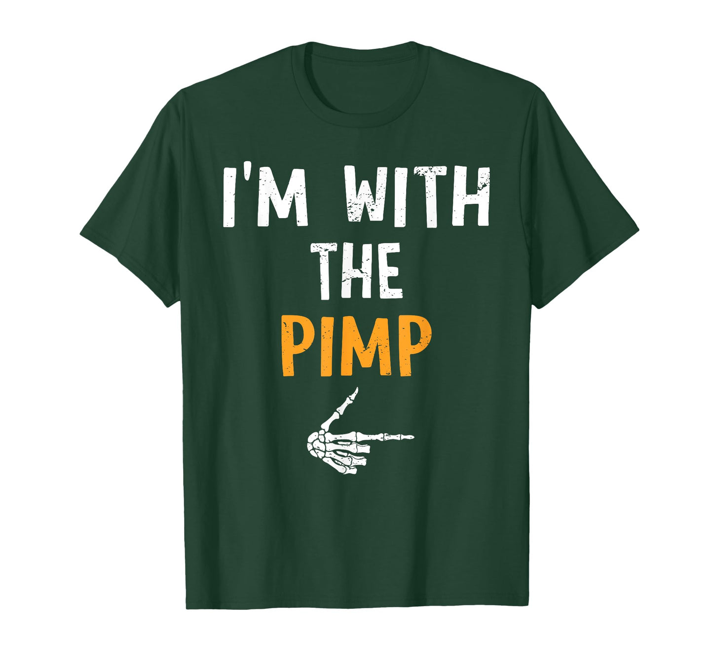 I'm with The Pimp Costume Halloween Matching Couple T-Shirt