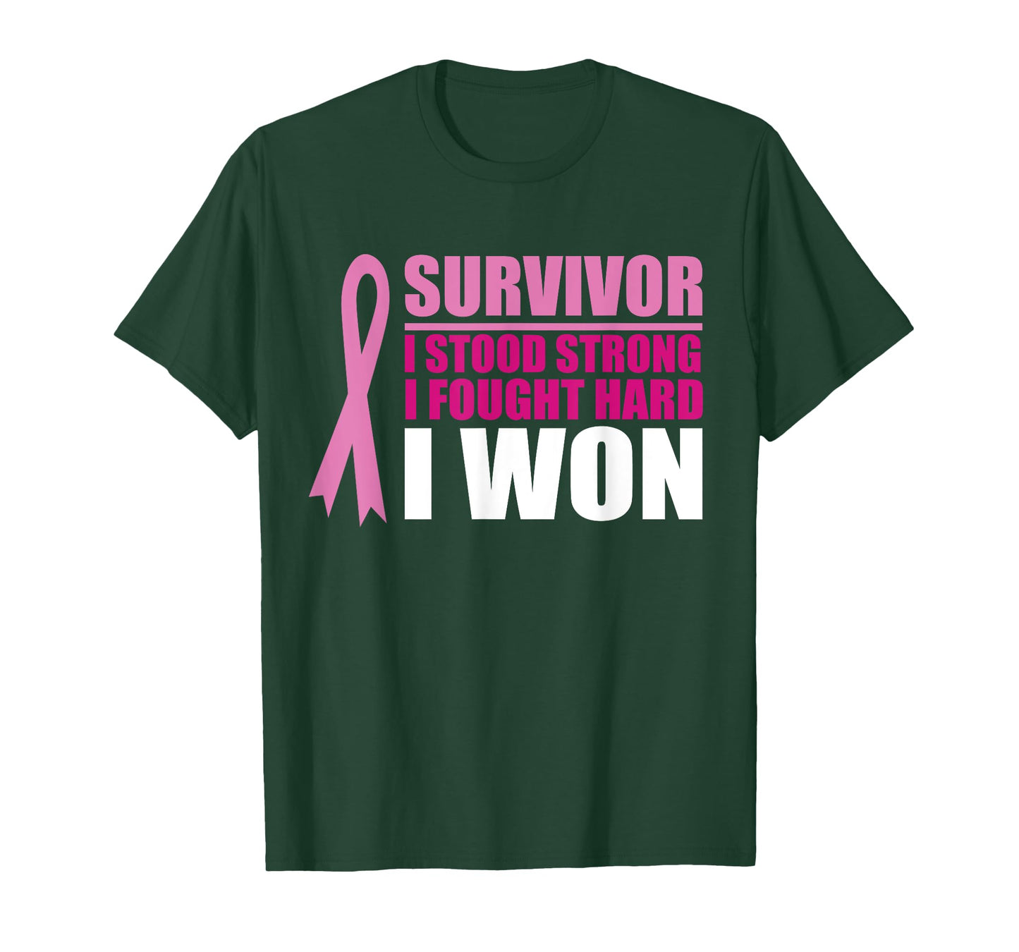 Breast cancer awareness Survivor I stood Strong I fought T-Shirt