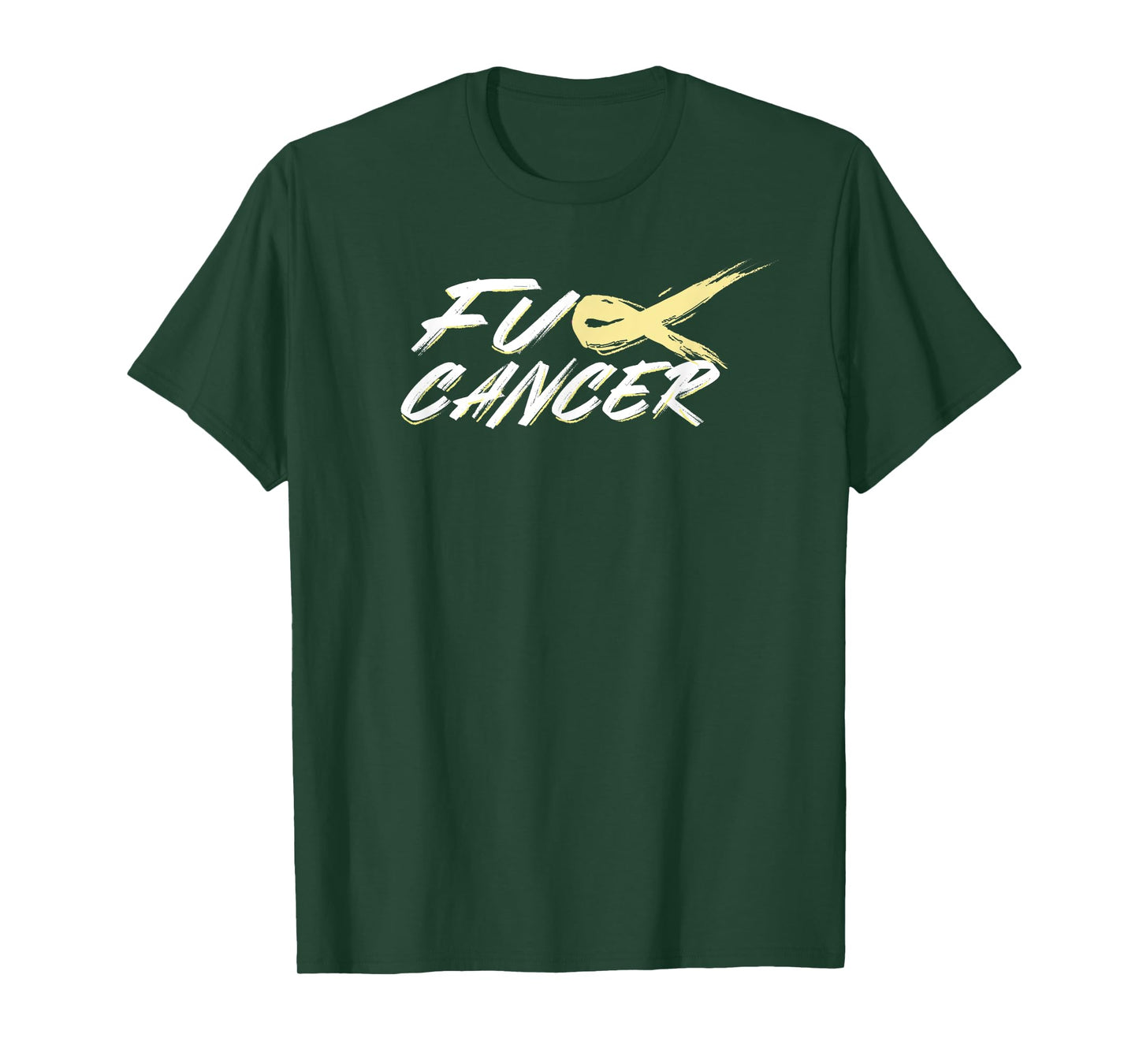 Fuck Bone Cancer F U FU Yellow Ribbon Cancer Awareness T-Shirt