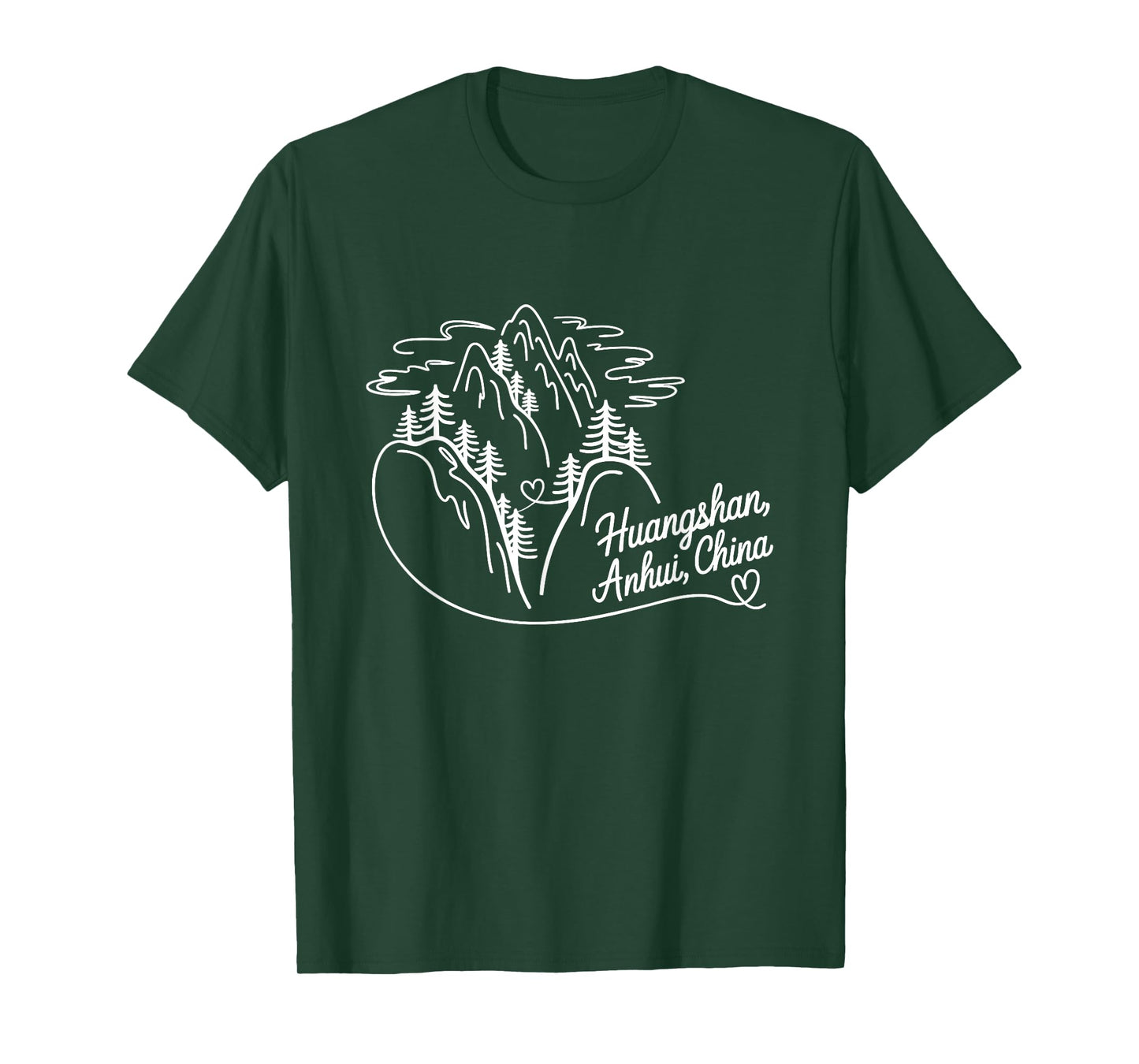 Huangshan, Anhui, China Signature Heart Art – Souvenir T-Shirt
