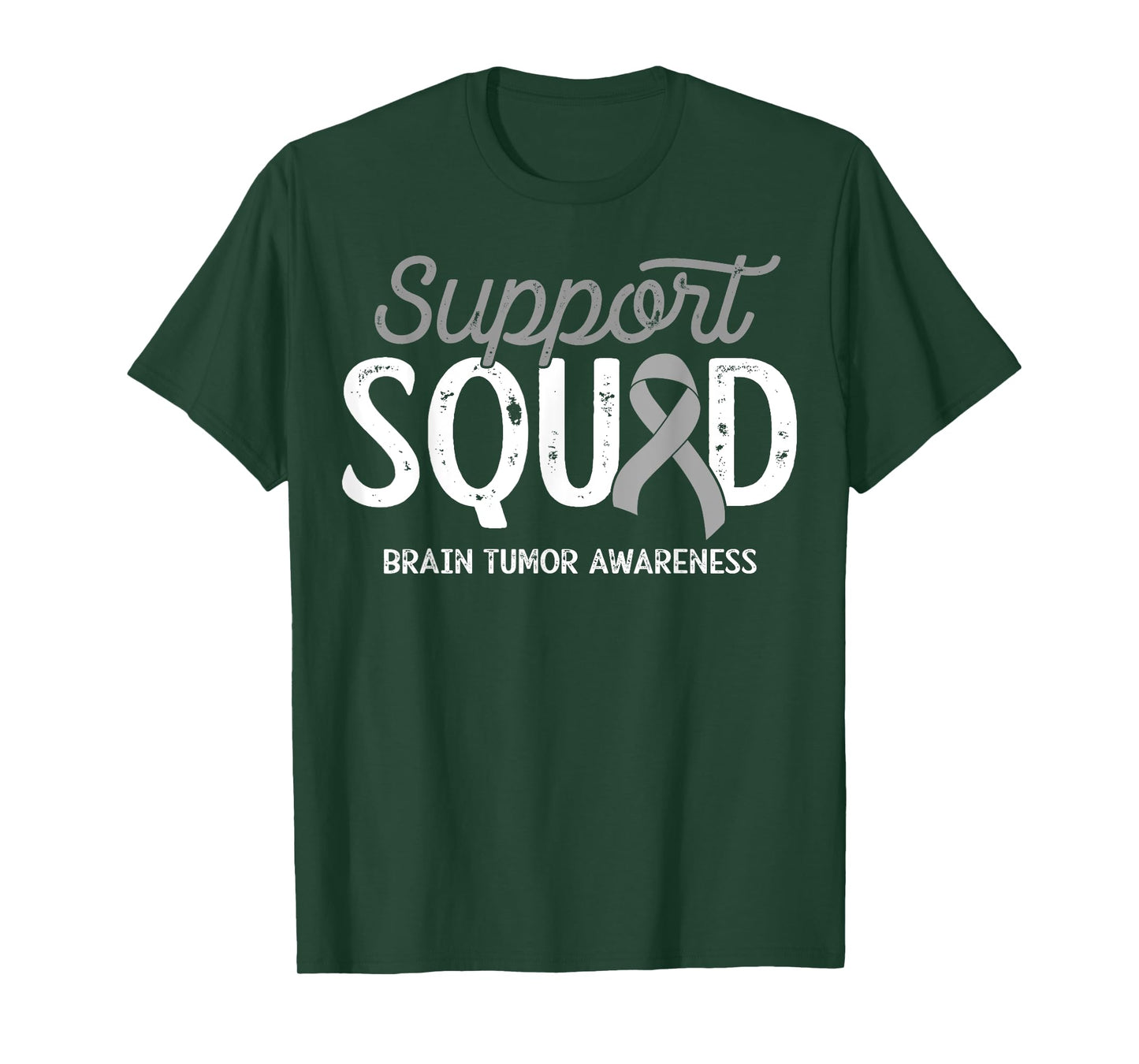 Brain Tumor Awareness Support Squad Warrior Survivor Crew T-Shirt