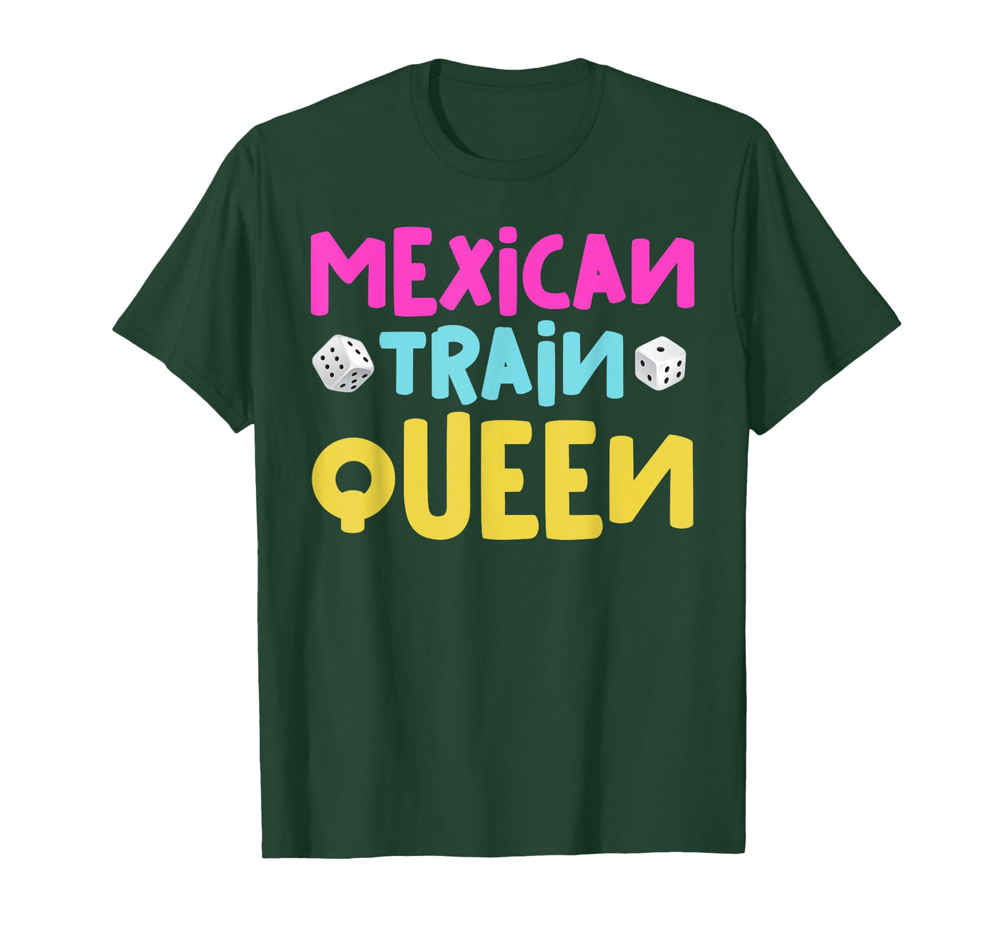 Mexican Train Queen Funny Dominoes Game Family Reunion Party T-Shirt