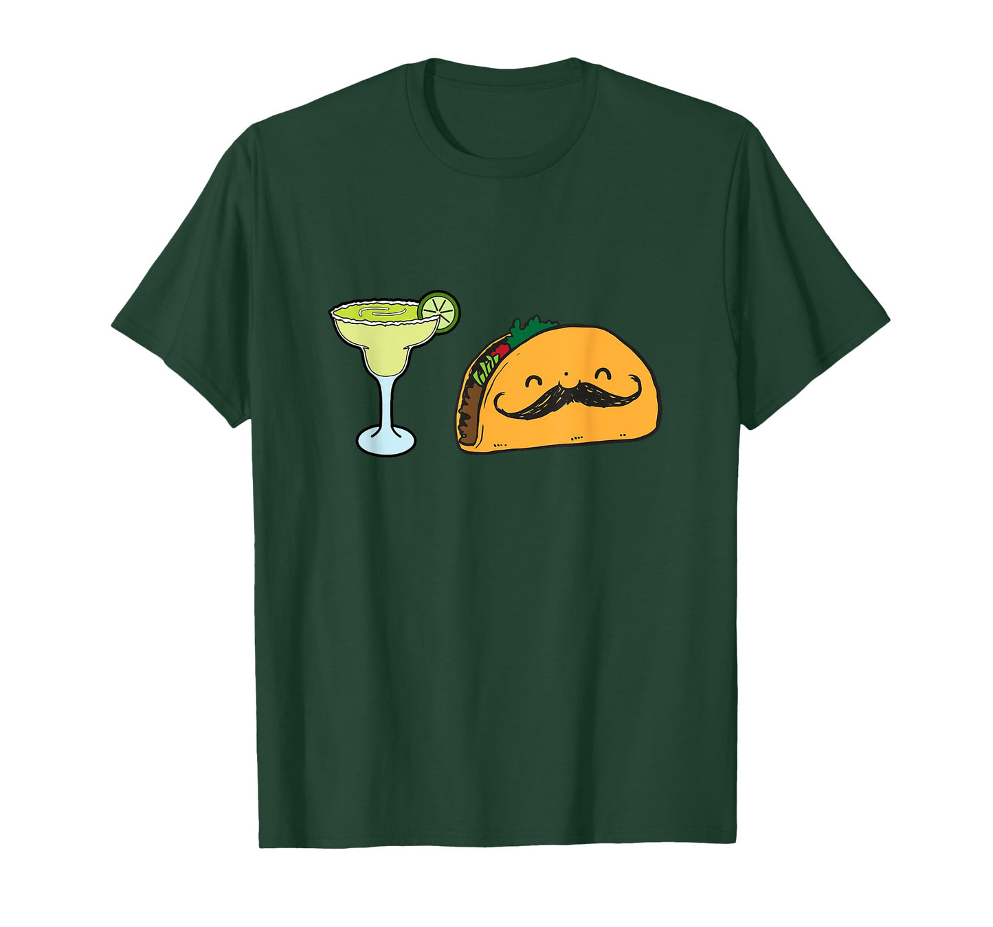 Fun Taco Mustache Margarita With Lime Mexican Food T-Shirt! T-Shirt