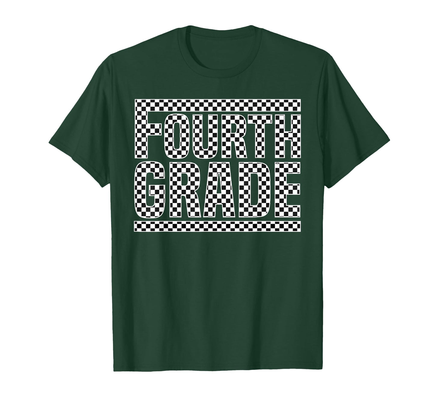 Checkered 4th Grade Back to School Boys Girls Kids Teacher T-Shirt