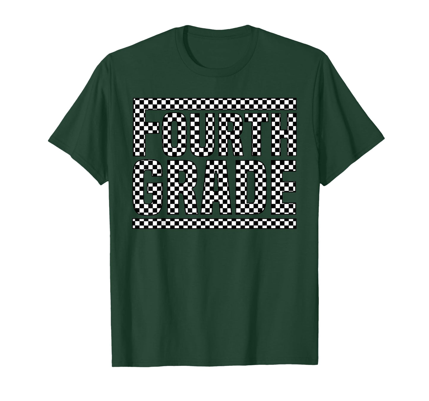 Checkered 4th Grade Back to School Boys Girls Kids Teacher T-Shirt