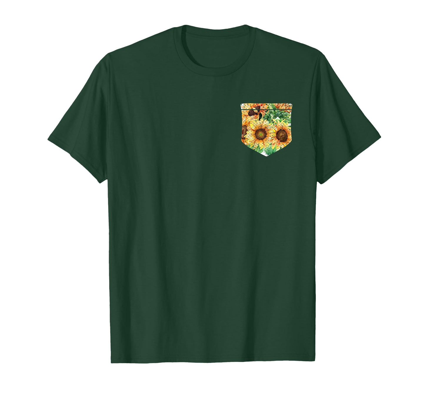 Sunshine Sunflowers Florist Yellow Flowers Pocket Sunflower Men Women Girls Kids T-Shirt