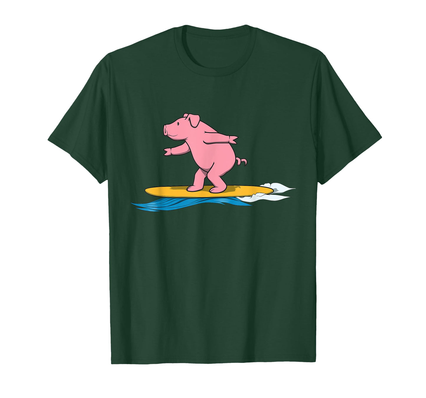 Ironic Pig Surfer Holiday Surfboard T-Shirt