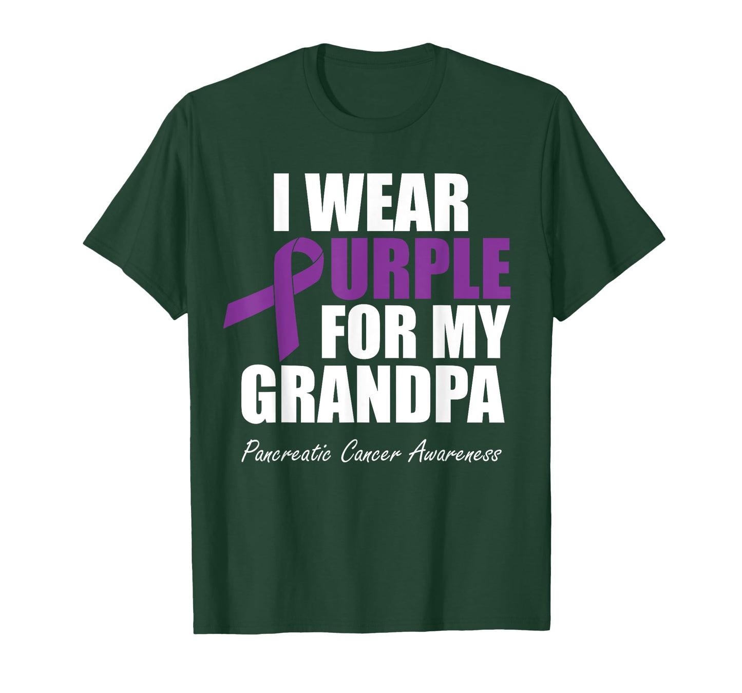 Pancreatic Cancer Awareness I Wear Purple For My Grandpa T-Shirt