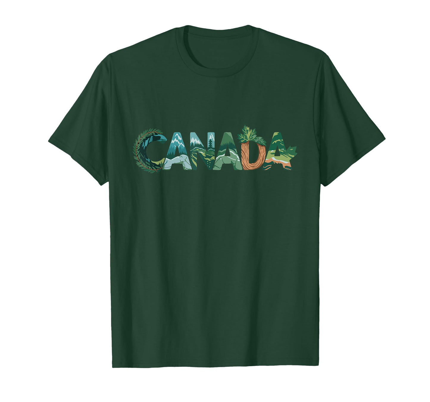 Canada Word Art Nature Scenes Travel Souvenir T-Shirt